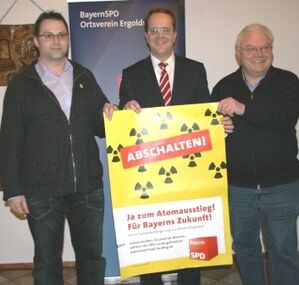 1. Vorsitzender Armin Buchner mit OrgaLeiter Martin Auer und Markus Rinderspacher, Vorsitzender der SPD-Landtagsfraktion